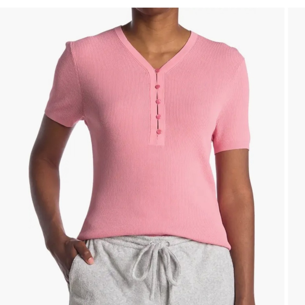 Club Monaco Rose Pink Buttoned Sweater Size L
